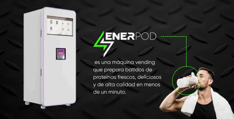 Enerpod — máquina vending de batidos de proteína